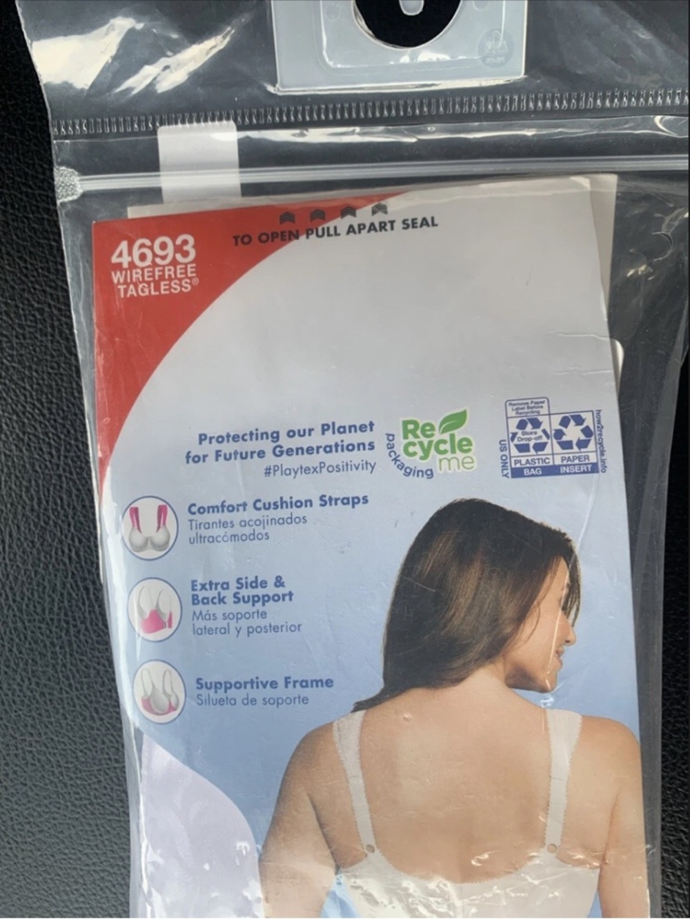 Playtex 18 Hour White Wirefree Bra - Ultimate Shoulder Comfort 40D - Picture 6 of 7